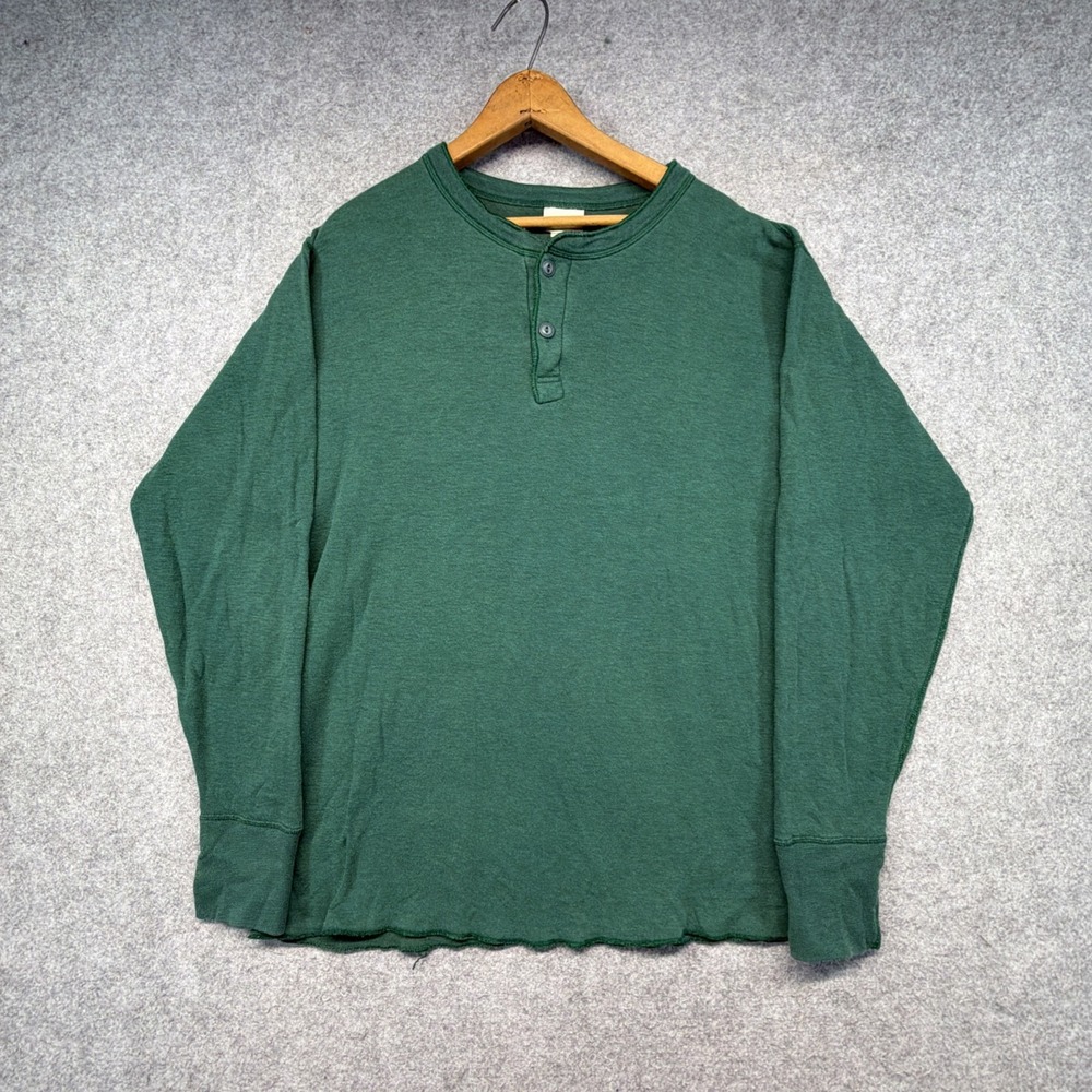 L.L. Bean Made In USA River Driver Shirt Mens Medium Two Layer Green Wool